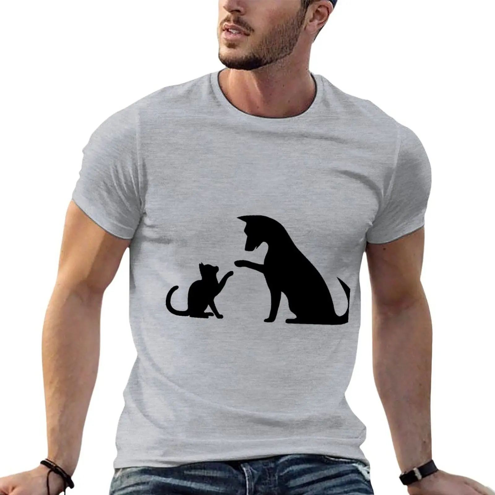 

Cat and dog T-shirt for a boy blacks t shirts for men