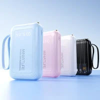 VIVO 500000mAh Mini Power Bank, charge super rapide, 4 câbles intégrés, affichage numérique, Powerbank pour iPhone Samsung Huawei 6