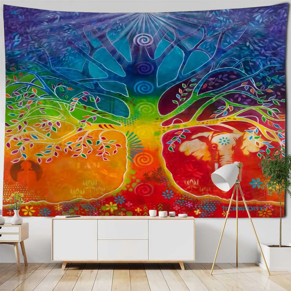 Psychedelic Tree Tapestry Mandala Wall Hanging Kawaii Room Decor ...