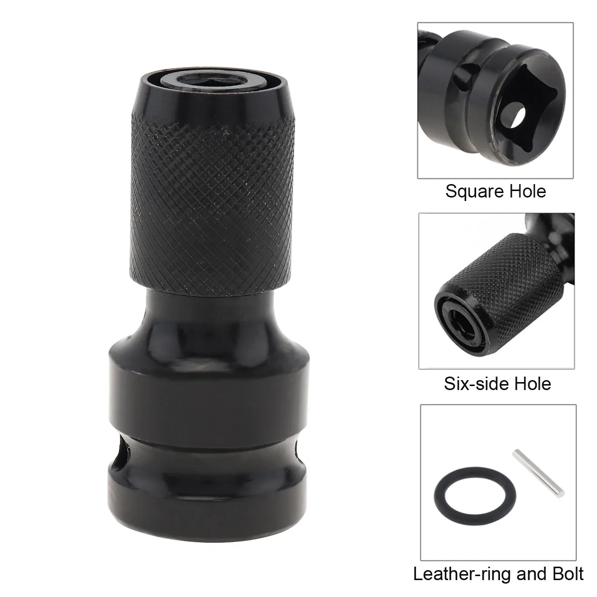 

1/2 To 1/4 Inch Quick Release Chuck Converter Hex Female Telescopic Socket Adapter for Electric Wrench with Leather Ring
