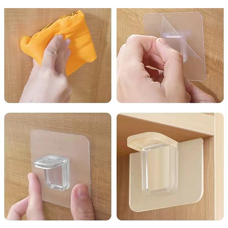 

1/4/10pcs Shelf Support Pegs Adhesive Shelves Clips Strong Partition Pin Kitchen Cabinet Book Shelves Closet Bracket Clapboard