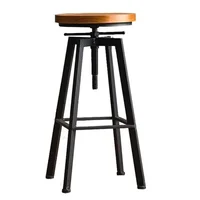 Industrial Swivel  Bar Stools ,Wrought-iron Bar Chair,Household Lift Bar Chairs,Solid Wood High Chair,High Bar Stools 6