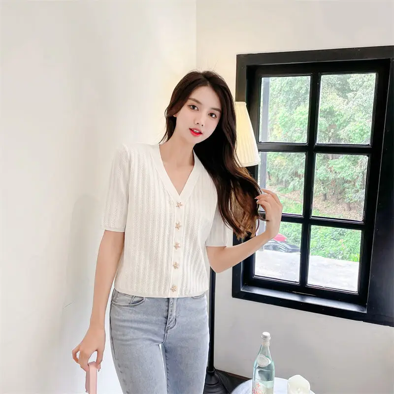 Ice Silk Knitted Cardigan Thin 