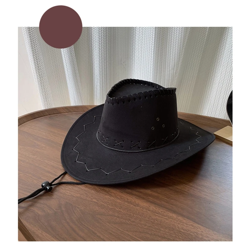 Cowboy Hats Western Wide Brim Jazz Hat for Street Strolling