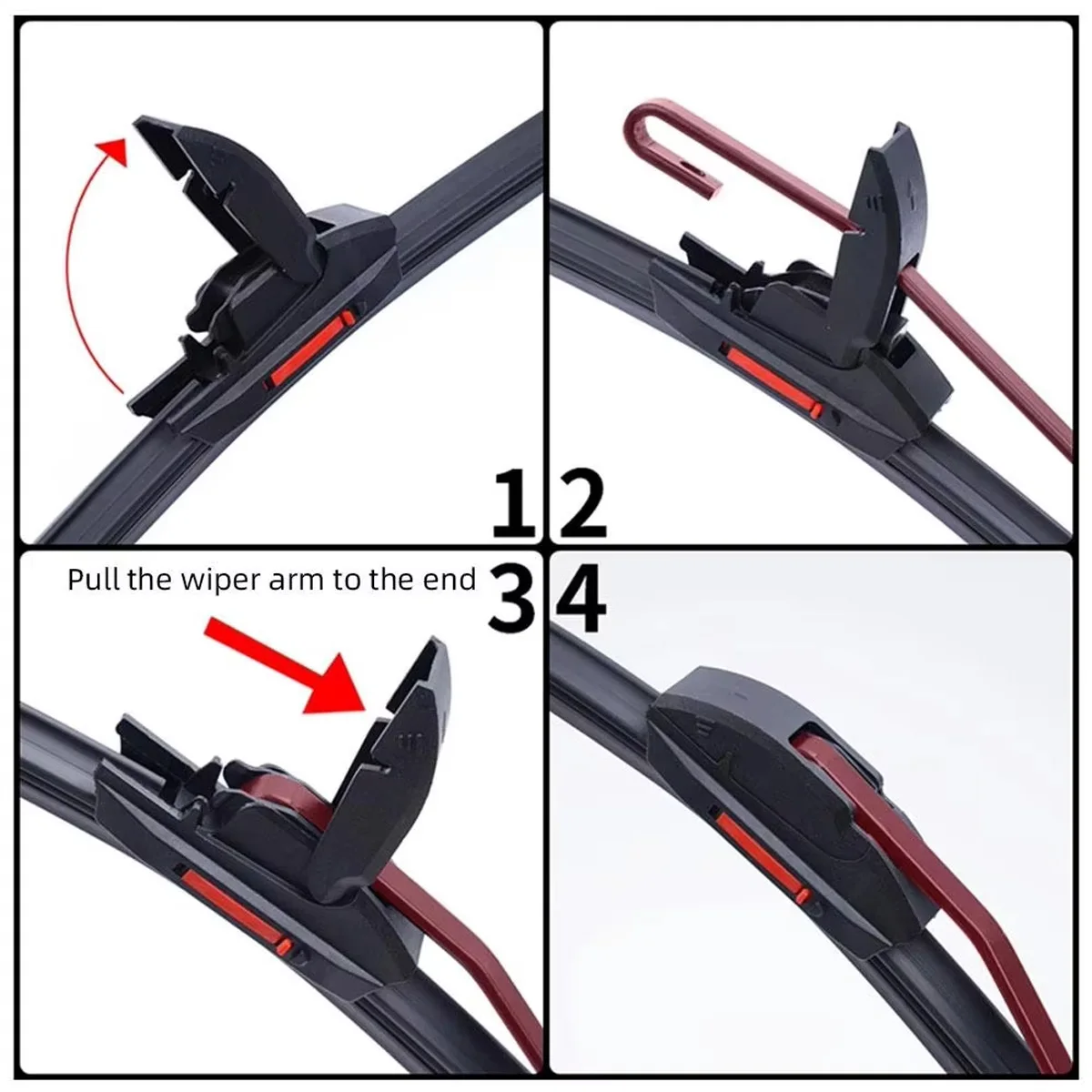 J/U hook General purpose car wiper silent car front windshield wiper soft double rubber strip windshield wiper 18"20"22"24"26" 6