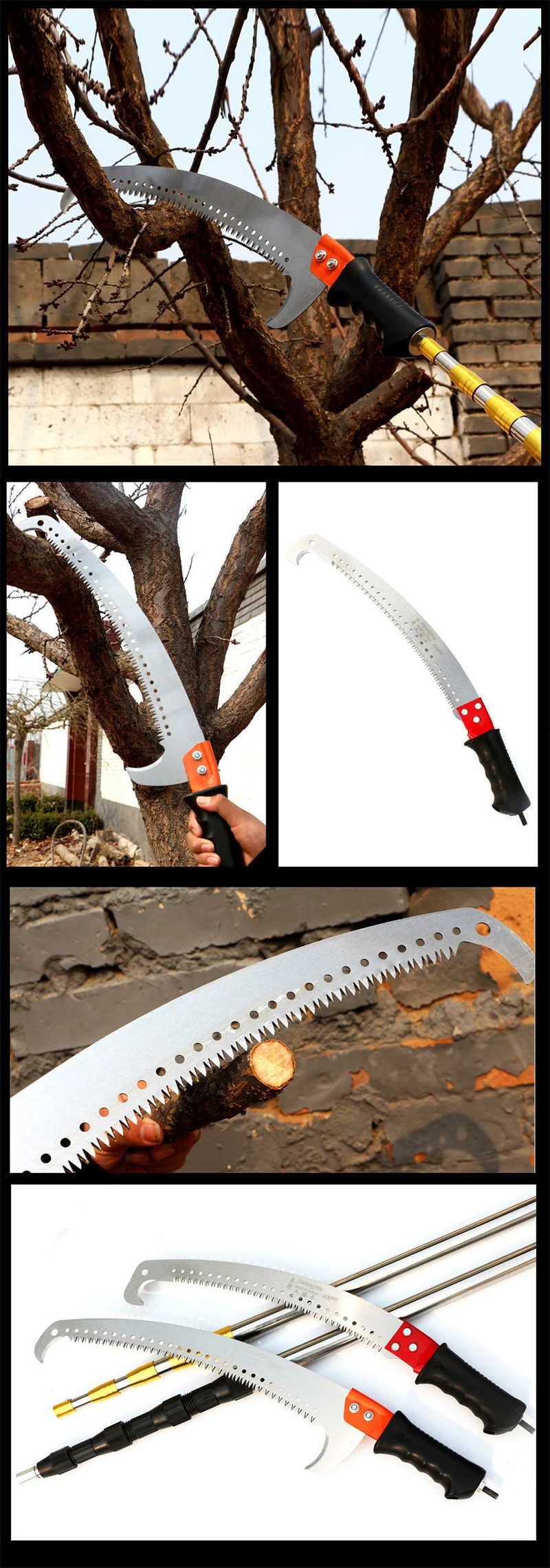 Description Picture 6 of itemTelescopic Pole Garden Hand Steel Multifunctional Tools Fruit Reciprocating Stainless High Tree Saw Branch Altitude Garden Tool