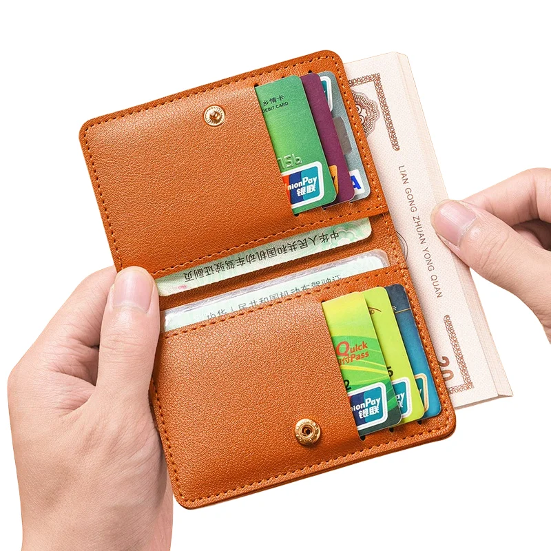 

Короткий кошелек из искусственной кожи для мужчин, простой однотонный тонкий держатель для кредитных карт, маленькие кошельки для денег, деловой складной бумажник