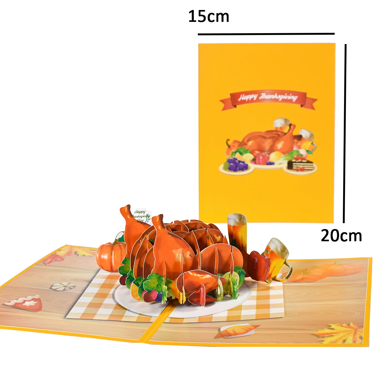 Festive Thanksgiving 3D Pop-Up Gratitude Greeting Card Gift