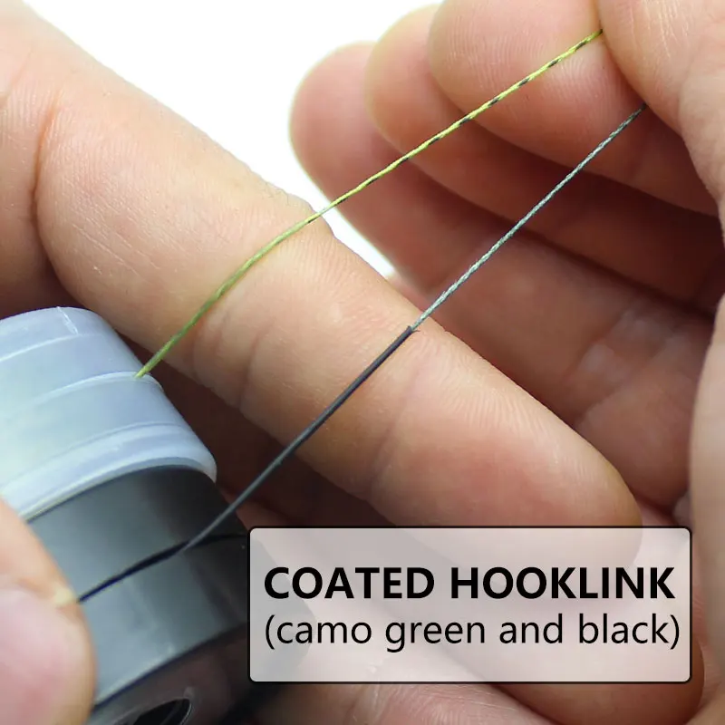 20m Carp Fishing Line Splice Spooled Coated Hooklink Camo Green&Black Hair  Carp Rig Wires All For Fish Accessories Tackle