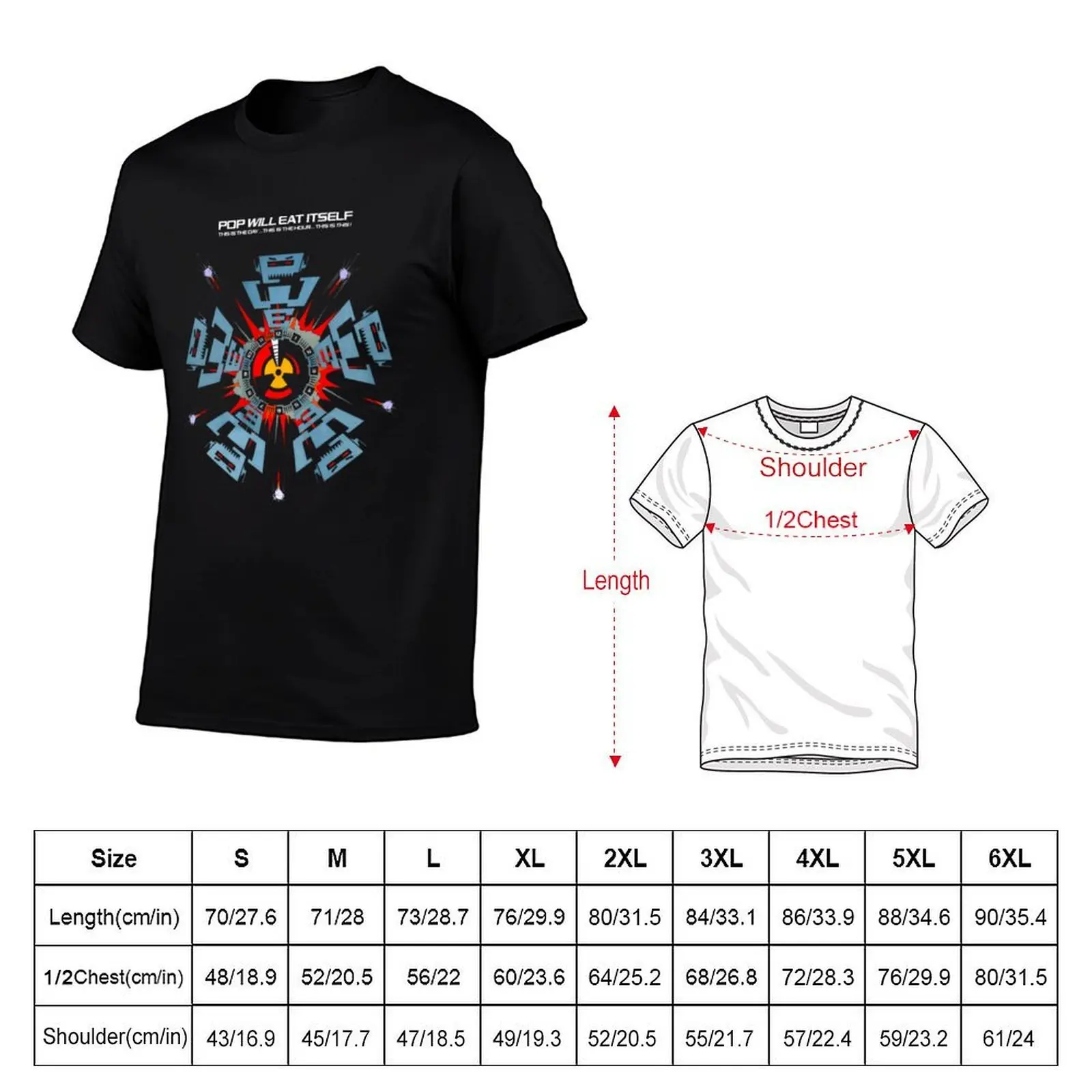 Pop Will Eat Itself Graphic Plus Size Solid Color T-Shirt