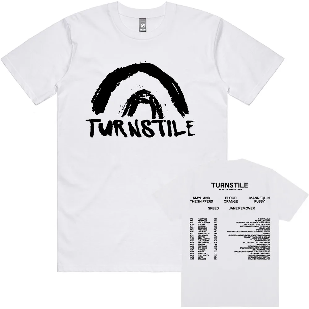 TURNSTILE NEVER ENOUGH T-shirt Männer Kleidung Hip Hop Sommer Unisex Streetwear Baumwolle Lose Band Grafik T-shirts 2025 Album Tees
