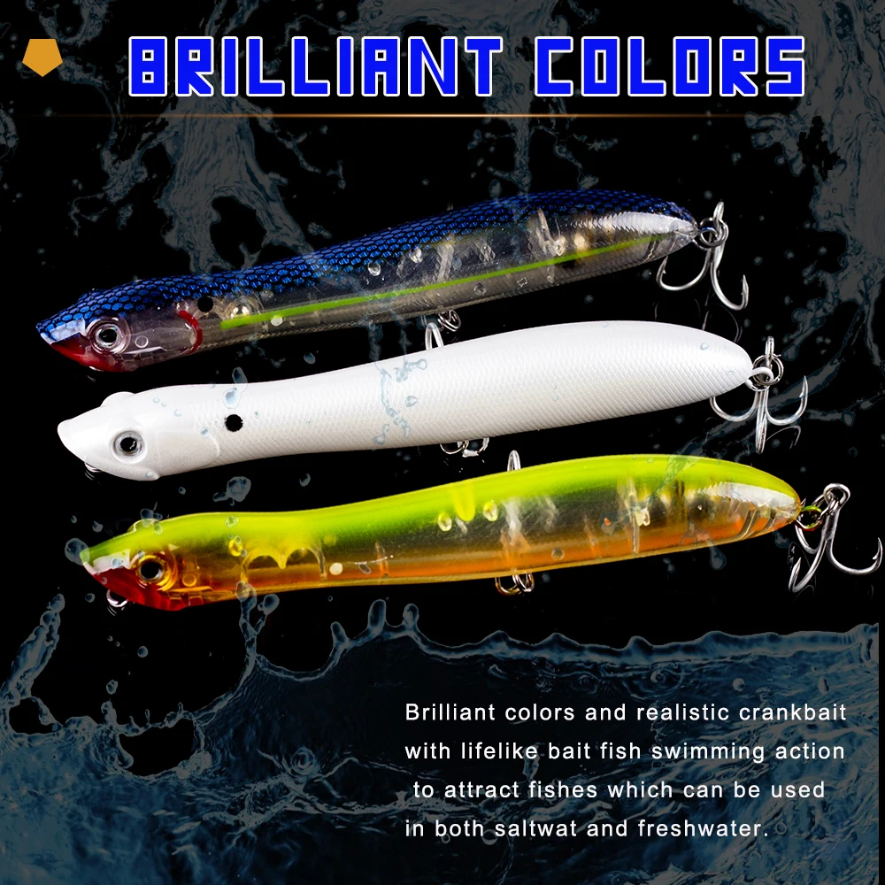 CCLTBA Topwater Hard Baits Popper 12 cm 17,8 g Snakehead Angelköder Walk Dog Wobbler Angelzubehör Kunstköder – Detail 5