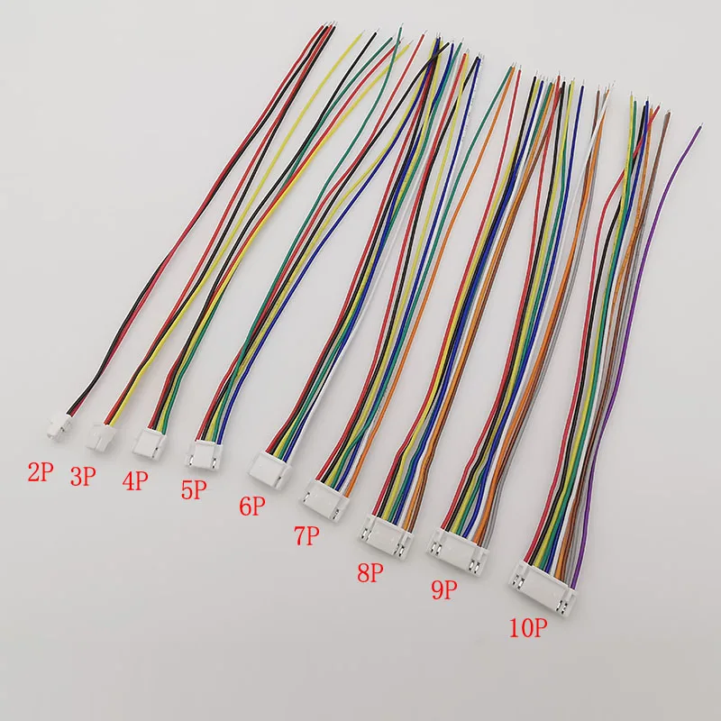 Mini Micro JST GH 1.25mm Pitch 2/3/4/5/6/7/8/9/10 Pin ชายปลั๊กสายไฟเชื่อมต่อเดี่ยวหัว 15 ซม.สายอิเล็กทรอนิกส์ 28AWG 1