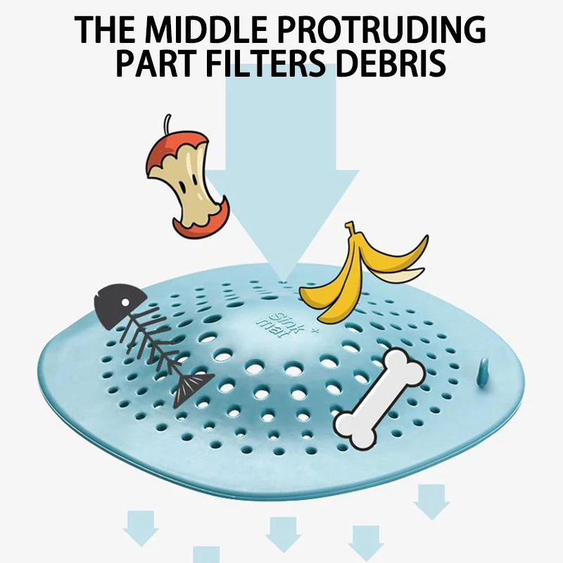 Sink Filter Shower Drain Catcher Hair Drain Catcher Sink Strainer Hair Drain Filter Floor Drain Filter Floor Drain Hair Filter Floor Drain Hair Catcher Drain Hair Catcher Hair Filter Sink Anti-blocking Strainer Bathtub Shower Floor Drain Stopper Silicone Kitchen Deodorant Plug Bathroom Accessories