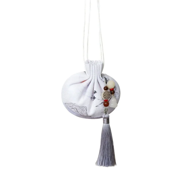 Lotus Embroidery Sachet Cross-stitch Finished Product Stitch Protective Talisman Sachets Antique Ancient Style Hanfu Pendant