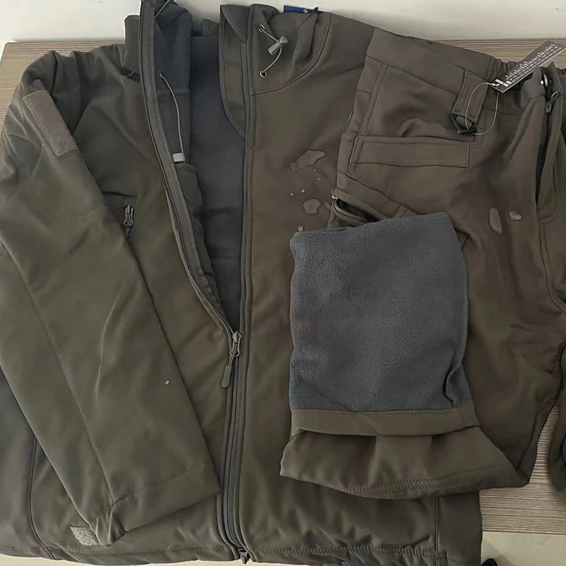 Winter Autumn Fleece Men's Jacket Tactical Waterproof Suit Outdoor Fishing Mountaineering Camping Sportswear Coat To Keep Warm