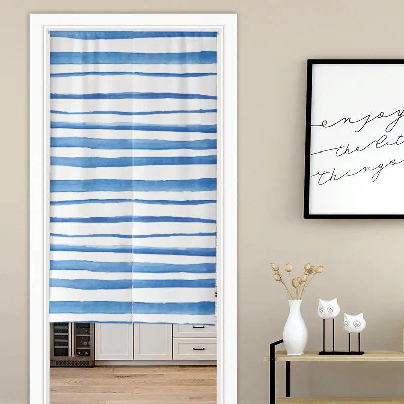 

Японские дверные занавески в морскую синюю полоску, занавески для кухни, ванной, кафе, ресторана, домашний декор, штора Для входной двери