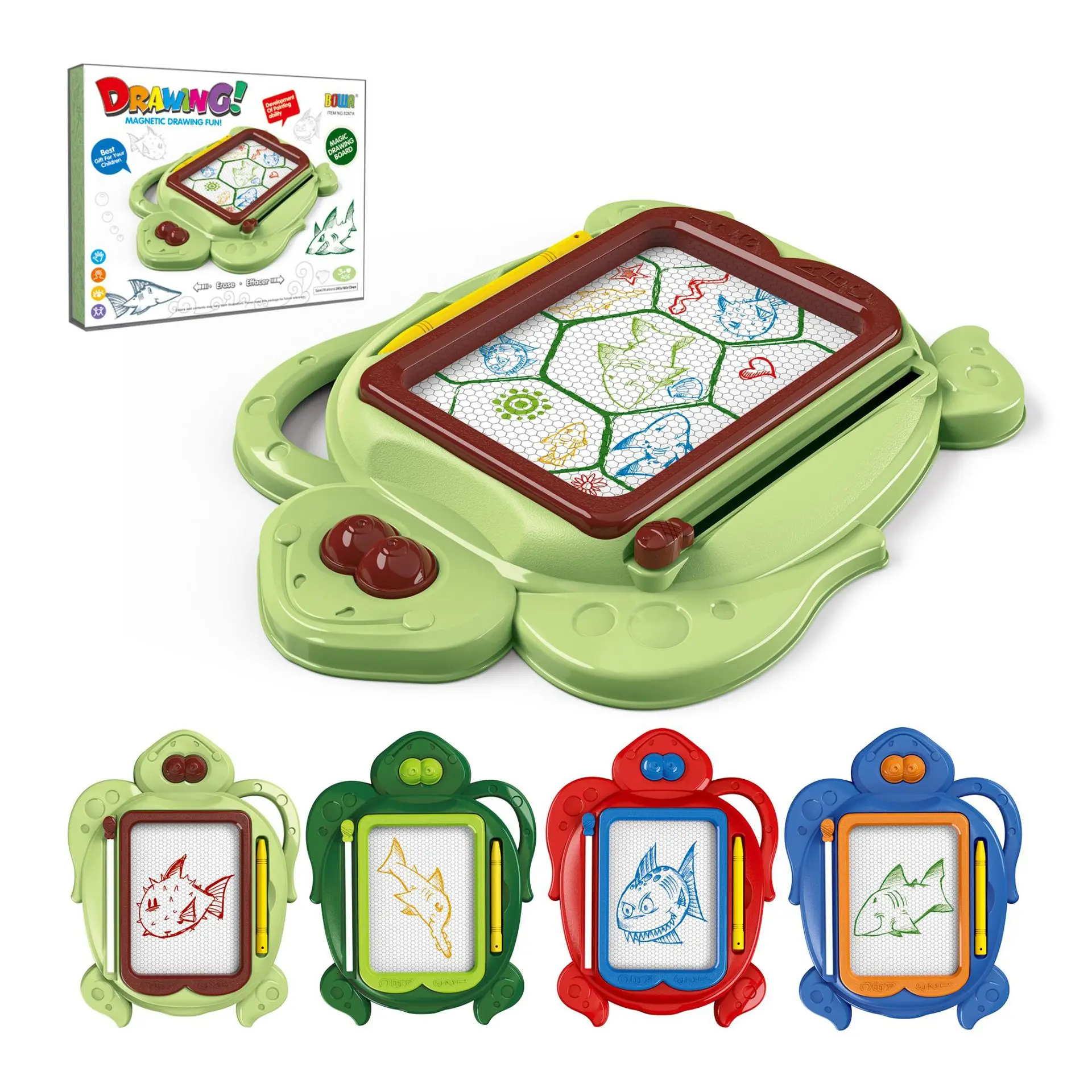 Children's color magnetic plastic drawing board graffiti painting seal writing board early education learning toys