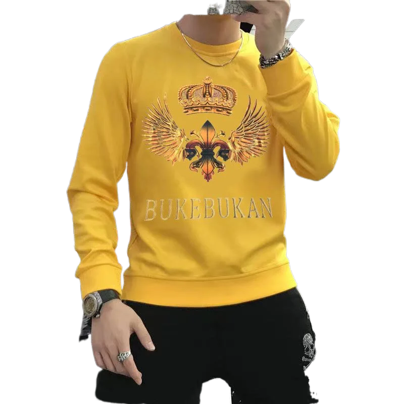 Men's hoodies Spring and Autumn Long Sleeve Printed Sweatshirts Fashion T-Shirt Top Base Shirt