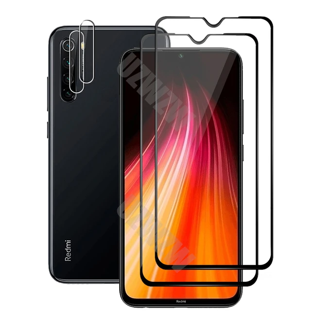 Protecteur d'écran 4 en 1 pour Xiaomi Redmi Note 8, 2 pièces, couverture  complète en verre trempé et Film de protection d'objectif d'appareil photo  - AliExpress