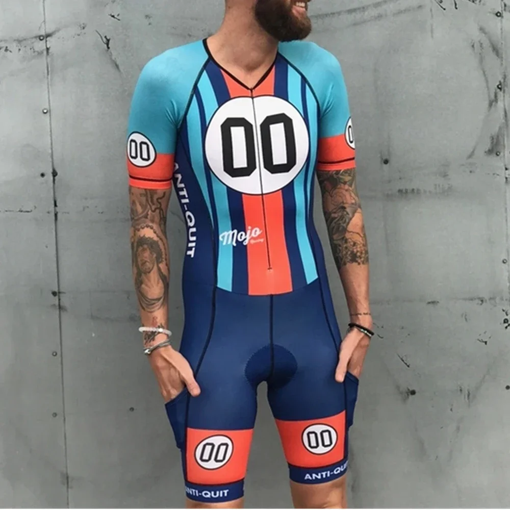 Description Picture 2 of itemLove The Pain Men Cycling Clothing Summer Cycling Jersey Triathlon Jumpsuit Quick-drying  Running Swimming Short Sleeve Skinsuit