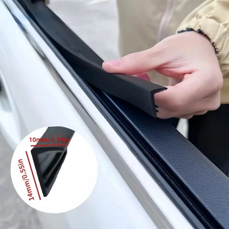 Car Window Seal Strip Rubber Car Side Window Gap Filler Noise Insulation Waterproof Windproof V-Shape Sealing Strips 4 Meters