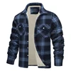 Men's Fleece Plaid Jacket Casual Loose Cotton Jacket Thicken Lining Flannel Warm Outwear Autumn Winter Work Coat Outerwear S-5XL 3