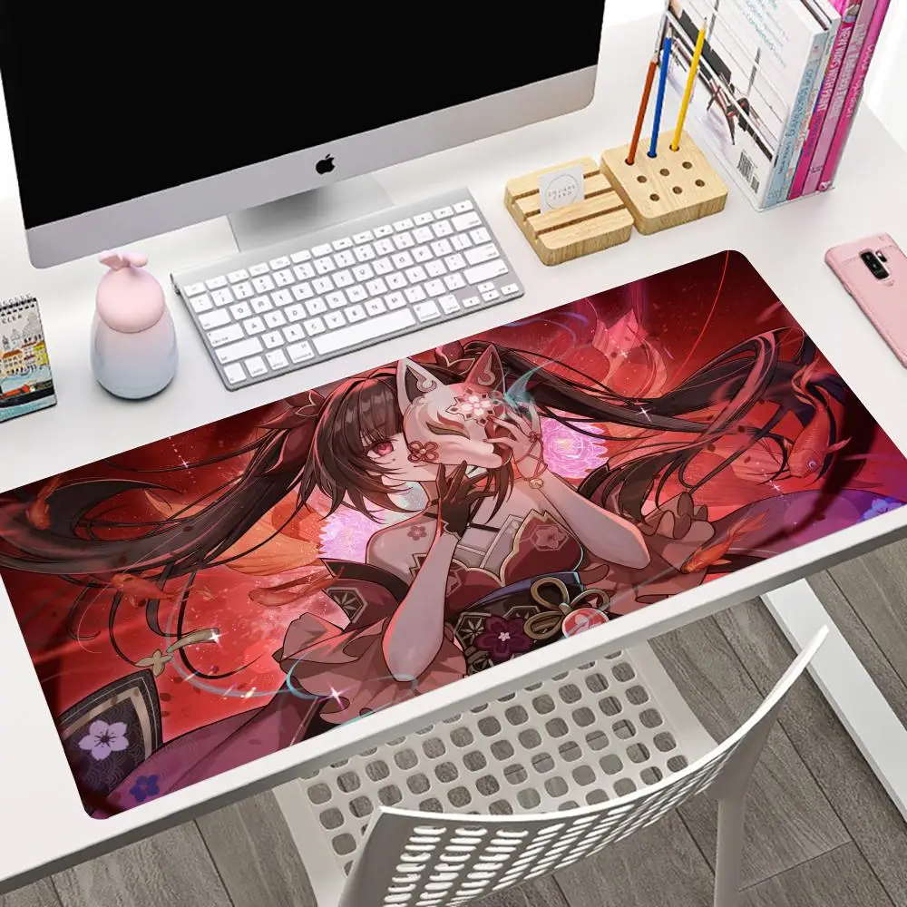 

Mouse Pad Large Size Office Desk Protector Mat PU Leather Waterproof Fashion Game Honkai Cute Sparkle Mouse Pad Desktop