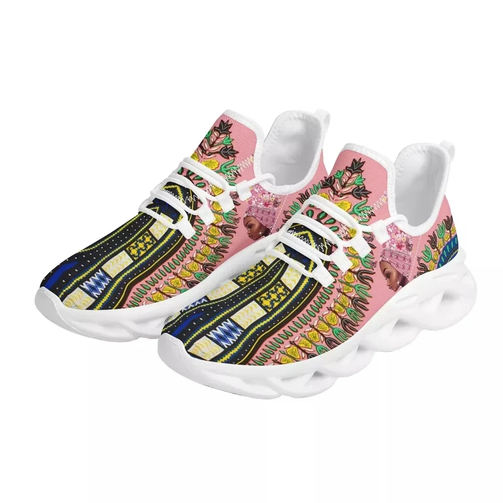 African Indigenous Tribal Ladies Flat Shoes Fashion Casual Print Sneakers Classic Lightweight Lace Up Girls Pattern Jogging Shoe