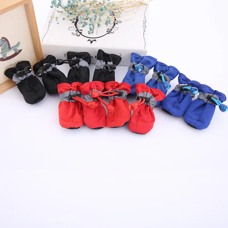 Title 2, 4pcs Antiskid Puppy Shoes Waterproof Winter Pet...