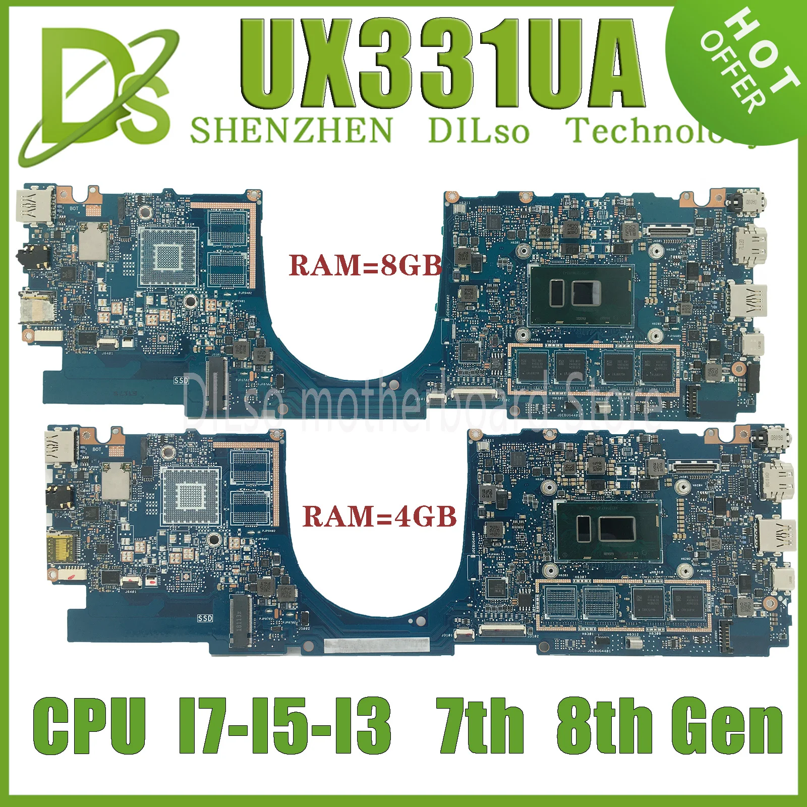 

UX331UA Laptop Motherboard For ASUS UX331UN UX331UAL UX331U UX331 Notebook Mainboard I3 I5 I7 7th 8th Gen 4GB 8GB RAM UMA V2G
