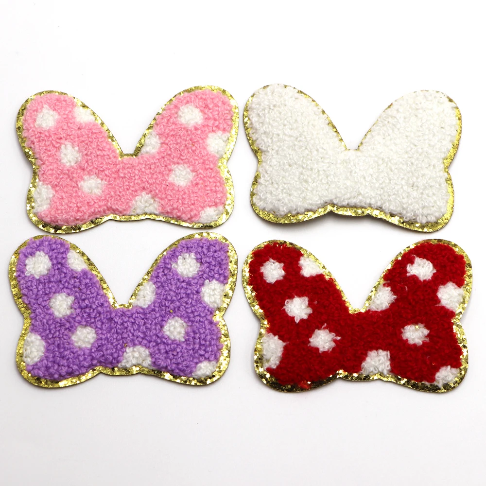 Benutzer definierte 1pc runde Gesicht Bögen Chenille Stickerei Patches Eisen auf nähen Kleidungs stück Accessoires DIY Persönlichkeit Kleidung Aufkleber – Detail 9