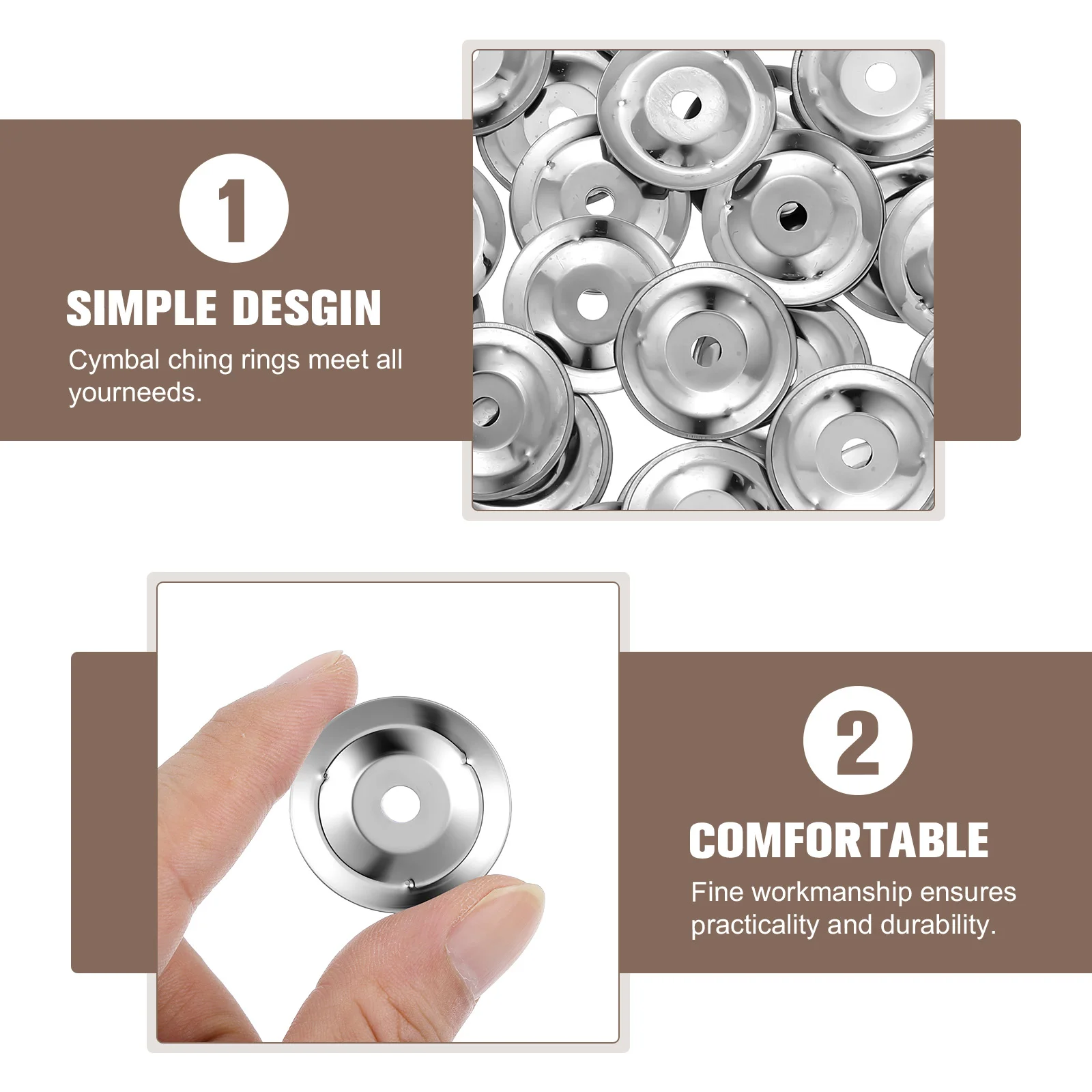 Tambourine Ring Cymbals Ching Rings Percussion Instrument Drum Ring Double Row Rattle Drum Rings durable accessories 50pcs musical percussion instruments