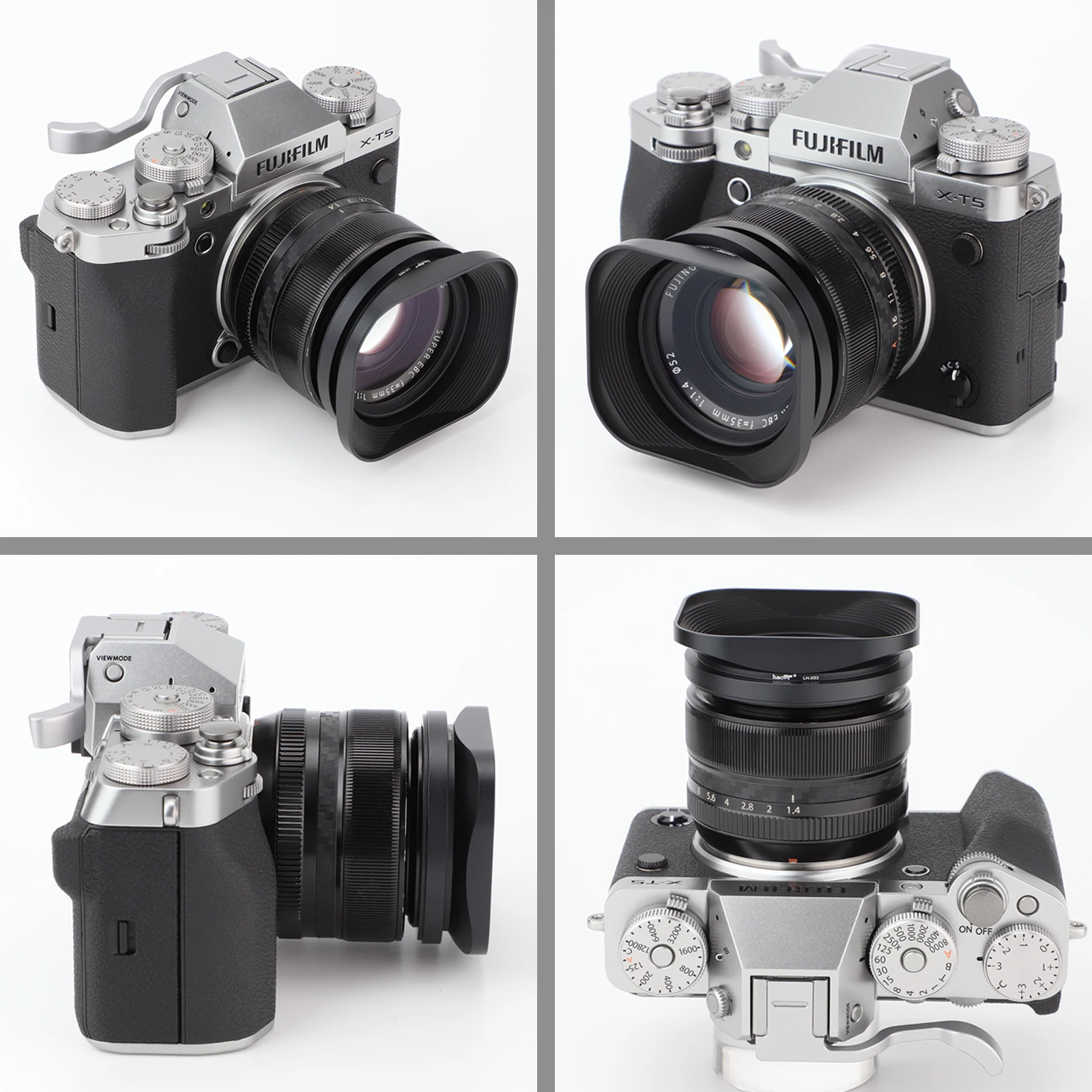 Haoge LH-X53 Square Metal Lens Hood Shade for Fujifilm Fuji