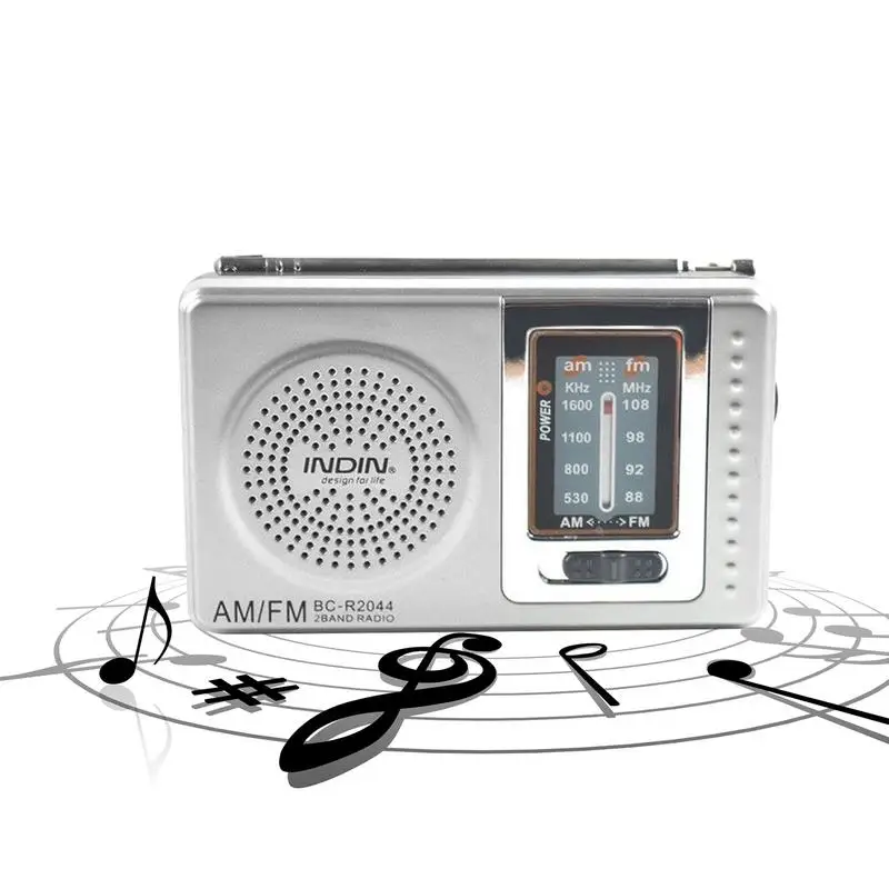 

Portable Radios AM/FM For Seniors 2 AA Batteries Operated Portable Radio With Built-in Speaker Long Range Reception Headphone