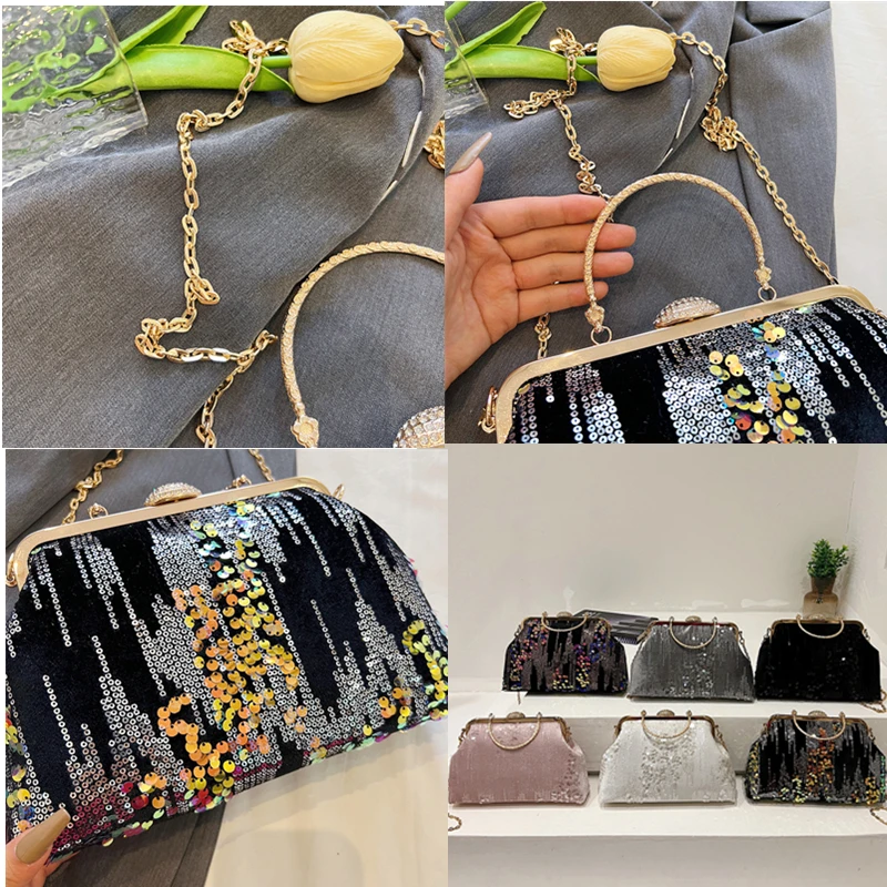 ADITM Pochette da donna Borsa da sera Borse con paillettes Borsa a