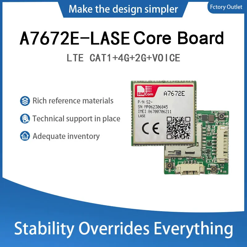 

SIMcom A7672E-LASE CAT1 Core Board, поддержка данных + Голос 1 шт.