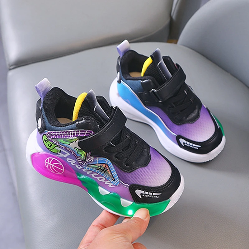 XUANMU Children Sport Shoes Boys Girls Autumn Winter Middle Children Shoes Primary School Basketball Shoes XA100_voghion.com