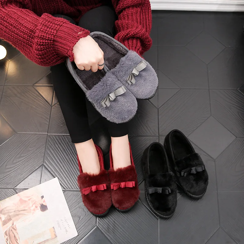 

Women's Cute Rabbit Thick Sole Plush Slippers Warm Indoor Fluffy Slippers Women's Footwear Plush Slippers Cute Soft Sole Slides