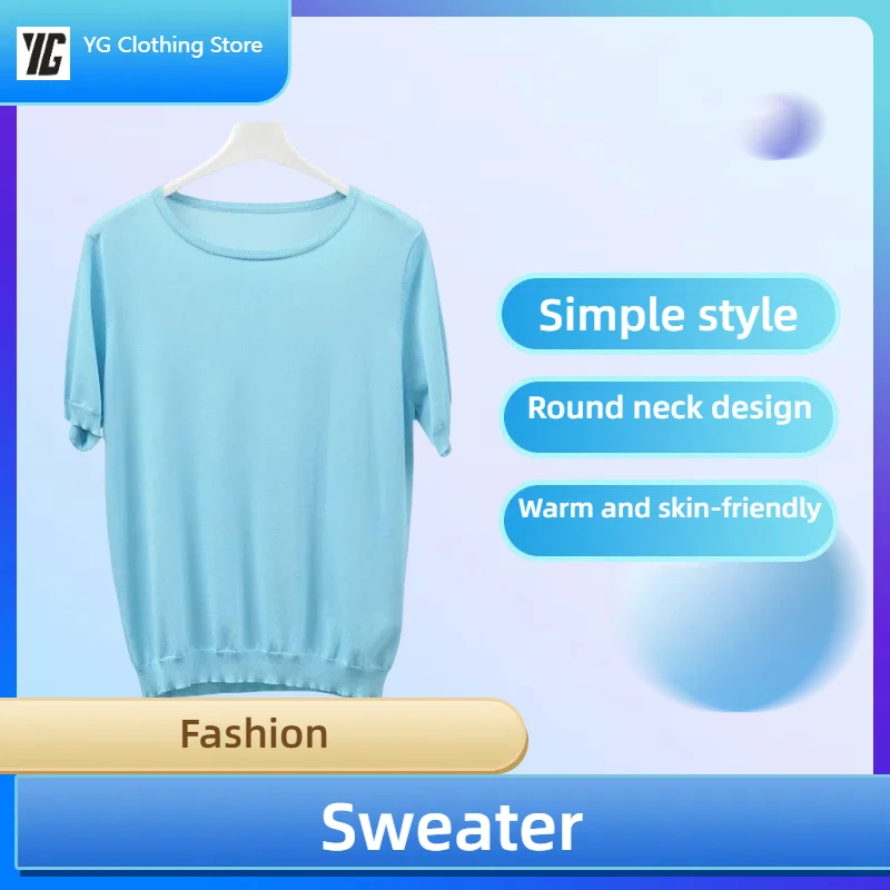 

Summer Women Round neck T-shirt Koreon Clothing Fashion Female Short Sleeve Tees All-match Loose Pullover Casual Tops