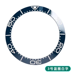 High - Quality Ceramic Watch Bezel with Colorful Luminous Ring - 40x31.6mm (3 - blue white)