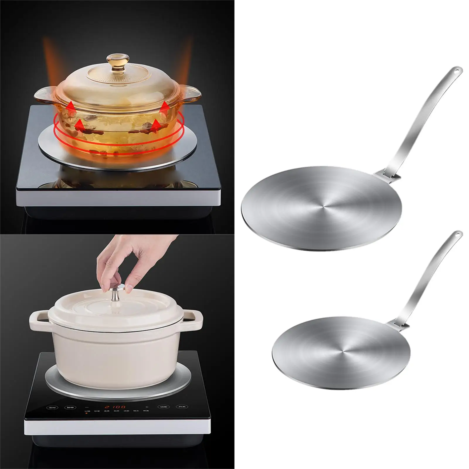 Diffuseur de chaleur en acier inoxydable, plaque à induction, adaptateur  convertisseur, plaque de cuisson électrique à gaz, marmite 20cm, cuisinière  à gaz, appareil de cuisine - AliExpress