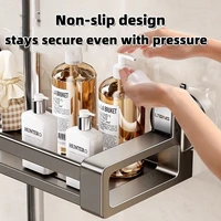 Oppbevaringshylle til baderom i metall med sugekopper