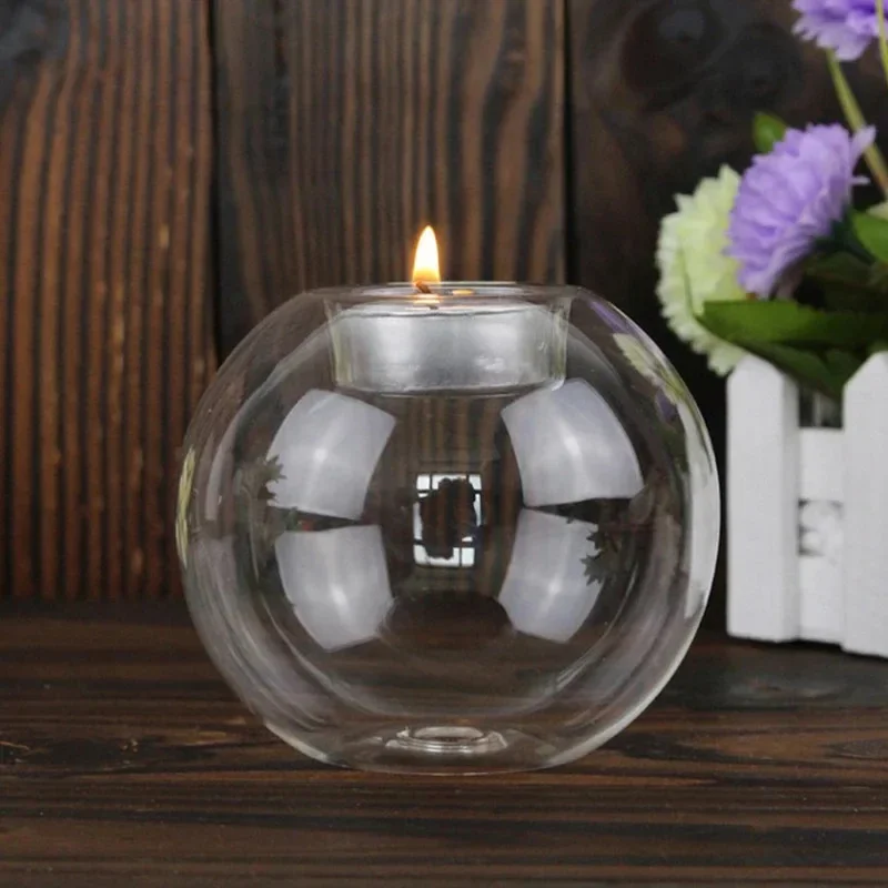 European Glass Candle Holder – Round Votive Candle Holder for Home, Wedding & Party Décor 3