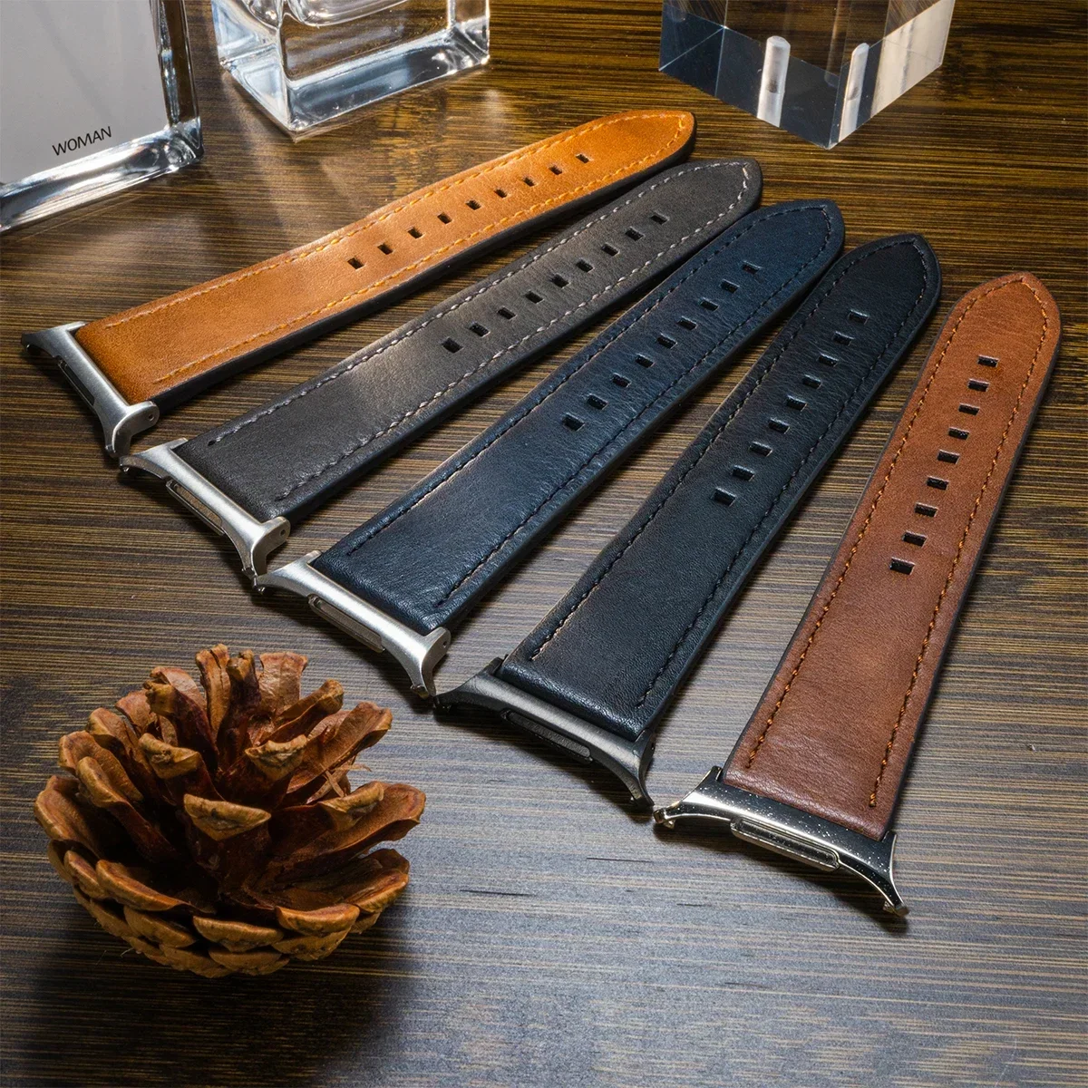 Premium Leather Strap for Smartwatch - No Gaps Design Wristband Bracelet