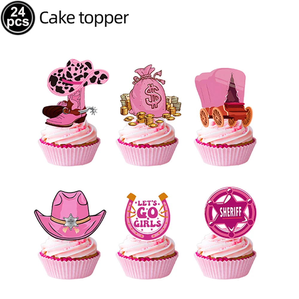 Pink Glitter Western Cowboy Cake Topper – Perfect For Cowgirl Or Cowboy Birthday Party Decor - View #9