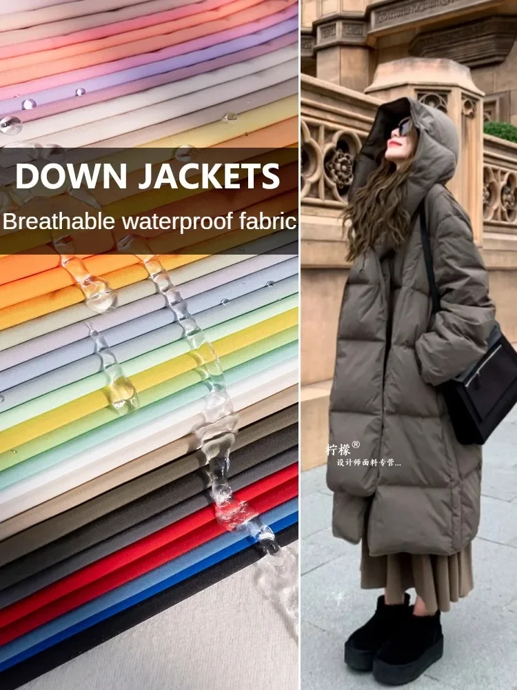 Waterproof Down Jacket Fabric Breathable Polyester Cloth for Outdoor Jackets Coats Sewing