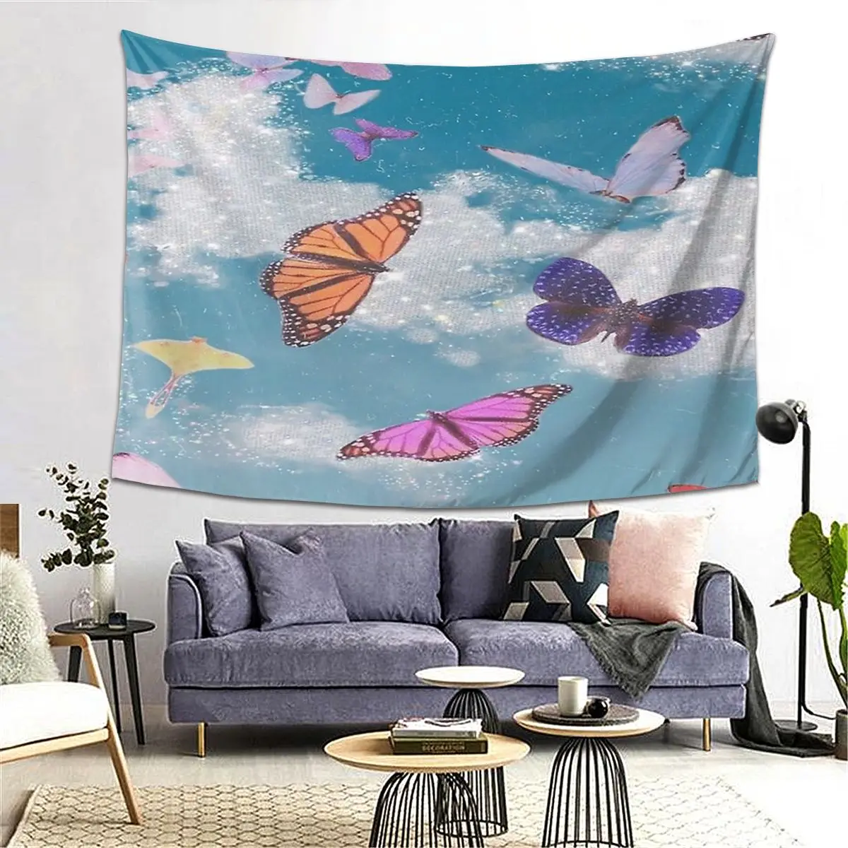 

Aesthetic Butterflies Tapestry Decoration Aesthetic Tapestries for Living Room Bedroom Decor Home Hippie Wall Cloth Wall Hanging