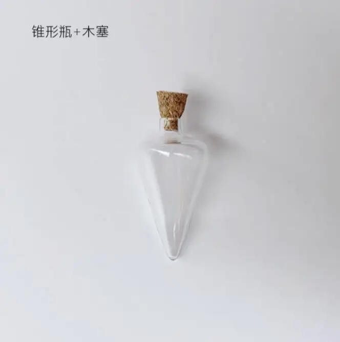 1/3/5X Mini Water Drop Wishing Glass Bottle With Cork/Cap Vial Pendant Handmade Jewelry Findings Glass Globe Vial Pendant Bottle