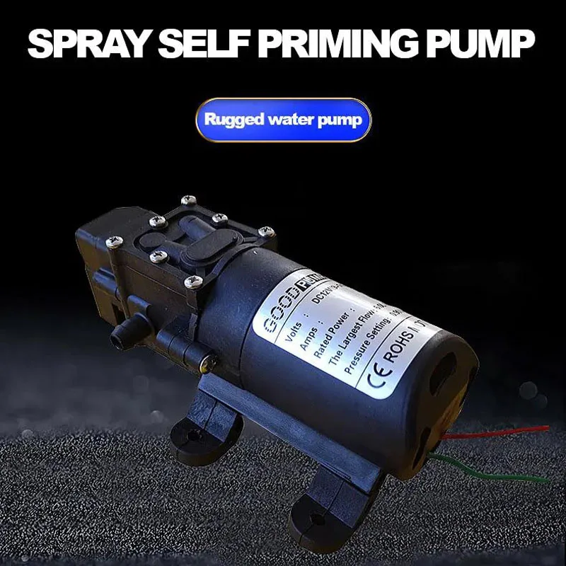 Electric Water Pump DC 12V 60W 120PSI 5L/Min High Pressure Diaphragm Self Priming Sprayer Car Wash